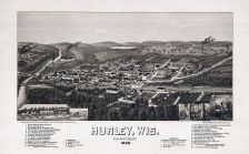 Hurley 1886 Bird's Eye View 24x38, Hurley 1886 Bird's Eye View